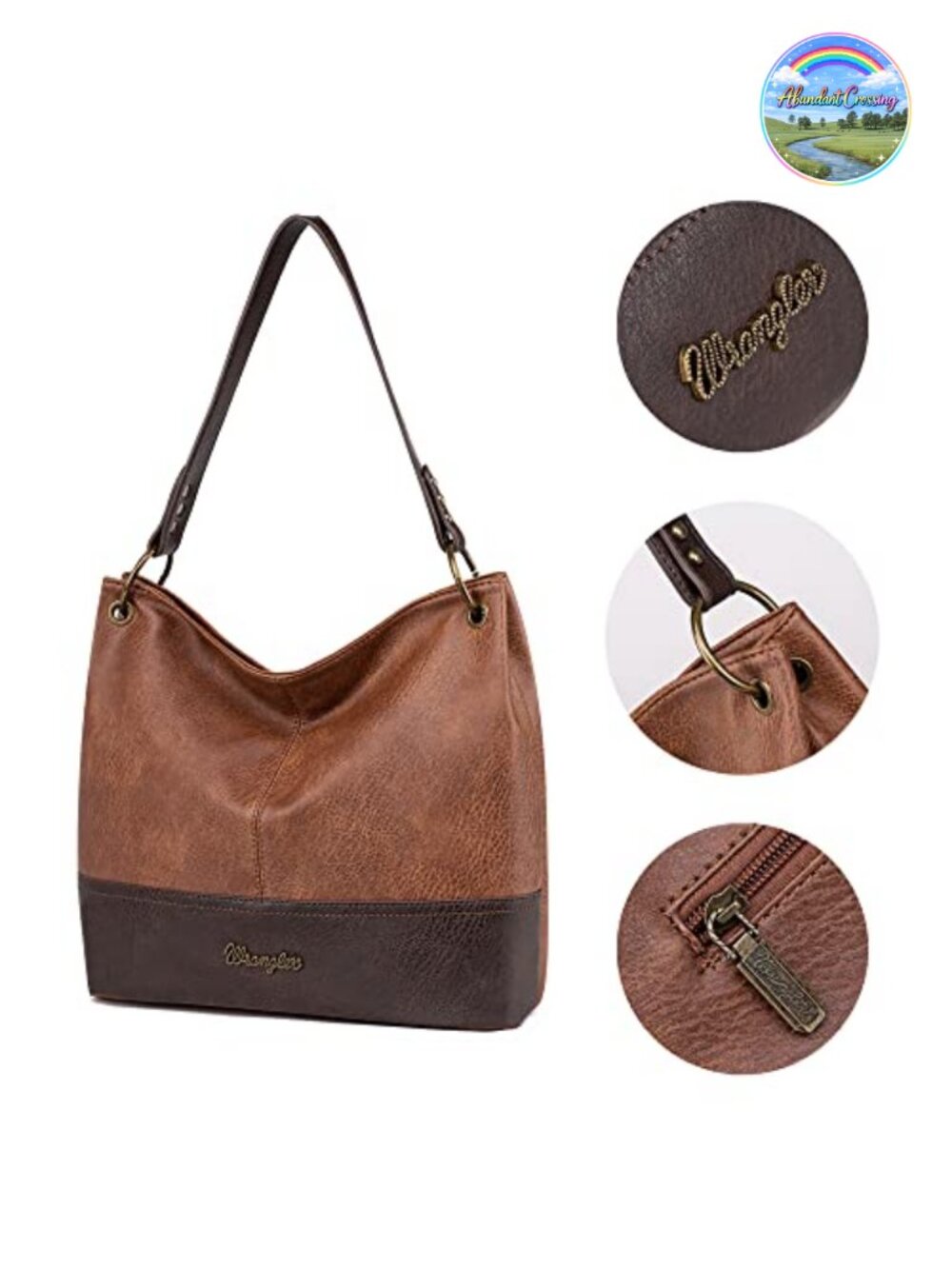 Vegan Leather Top Handle Hobo Shoulder Handbag Purse - Picture 4 of 6